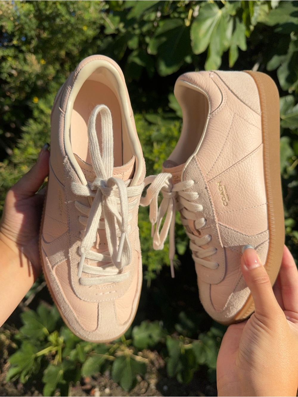 Coach Blush Pink Leather Low-Top Sneakers